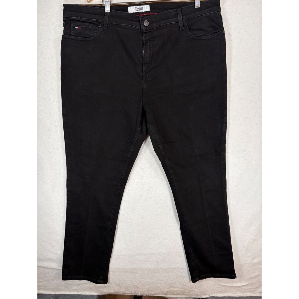 Tommy Jeans Mens Straight Leg Black Denim Jeans 42x32